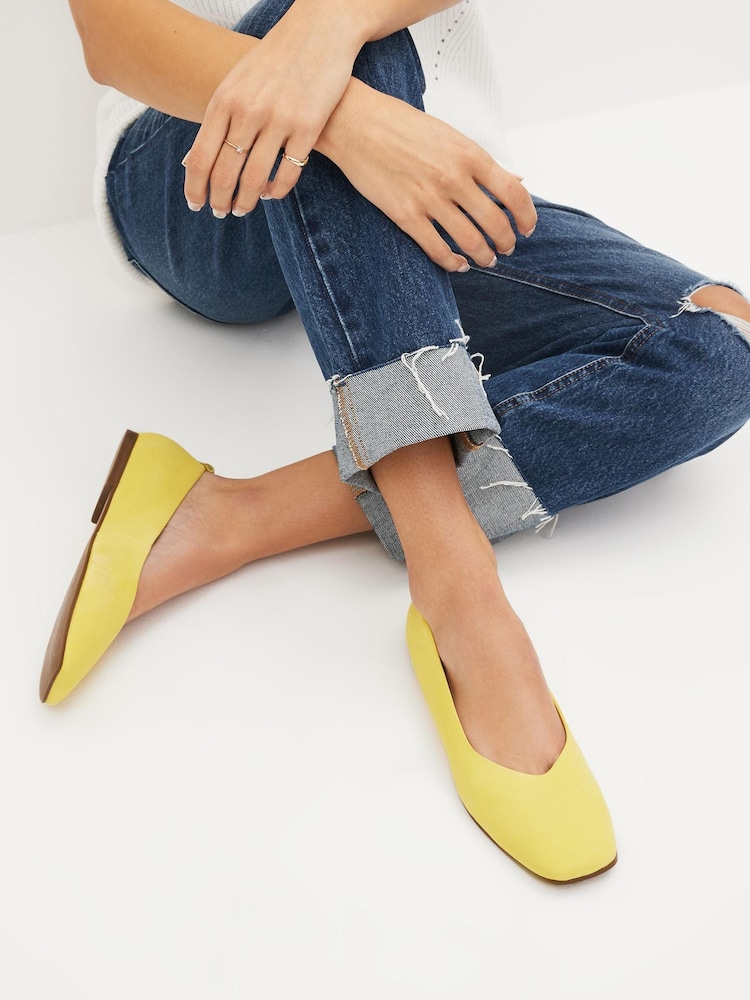 Lime Green Signature Leather Hi Cut Ballerina Shoes - Image 1 of 1 Lime Green Signature Leather Hi Cut Ballerina Shoes - Image 1 of 1