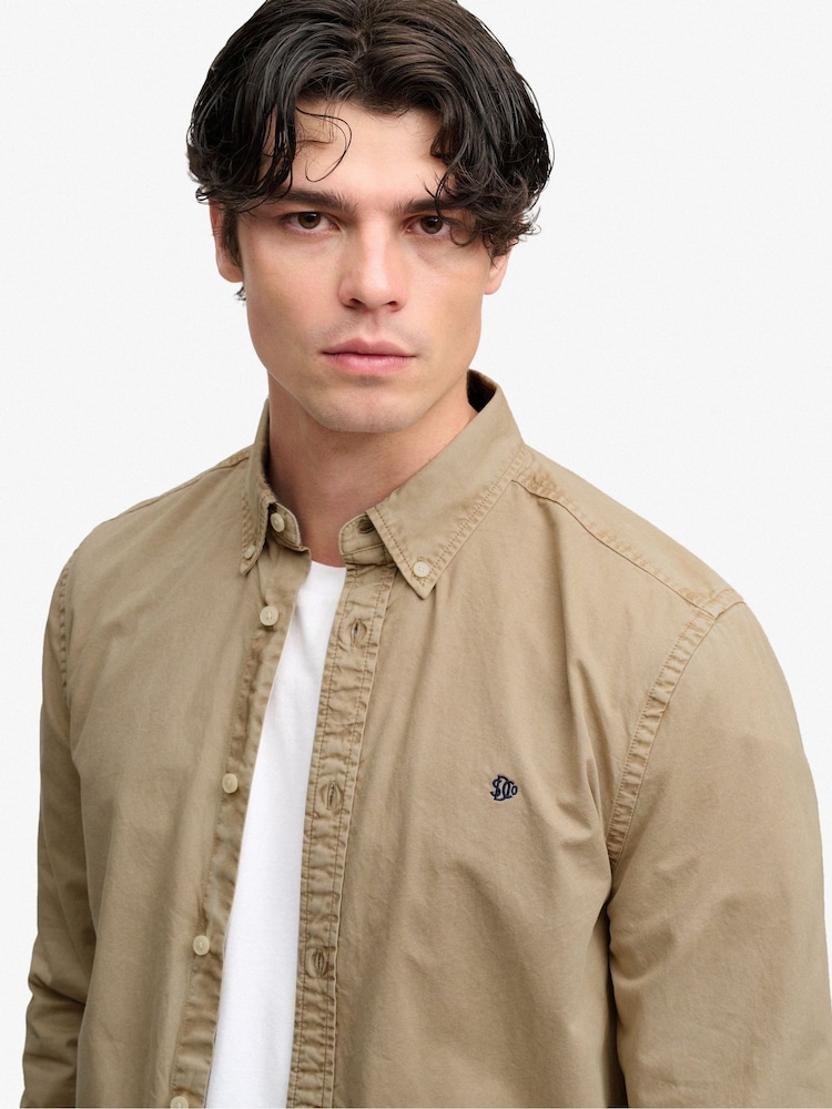 Natural - Camisa de manga larga teñida en prenda de Superdry - Imagen 4 de 4 Natural - Camisa de manga larga teñida en prenda de Superdry - Imagen 4 de 4