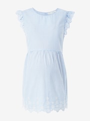 JoJo Maman Bébé Blue Stripe Broderie Anglaise Maternity Blouse - Image 3 of 4