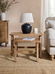 Natural Hector Mango Wood Nest of Tables - Image 2 of 7