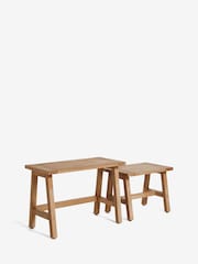 Natural Hector Mango Wood Nest of Tables - Image 6 of 7
