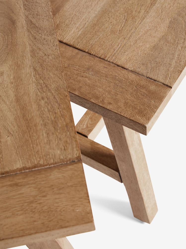 Natural Hector Mango Wood Nest of Tables - Image 7 of 7