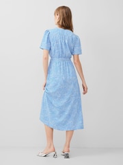 French Connection Blue 100% Cotton Bernice Elitan Button Through Dress - Image 2 of 4