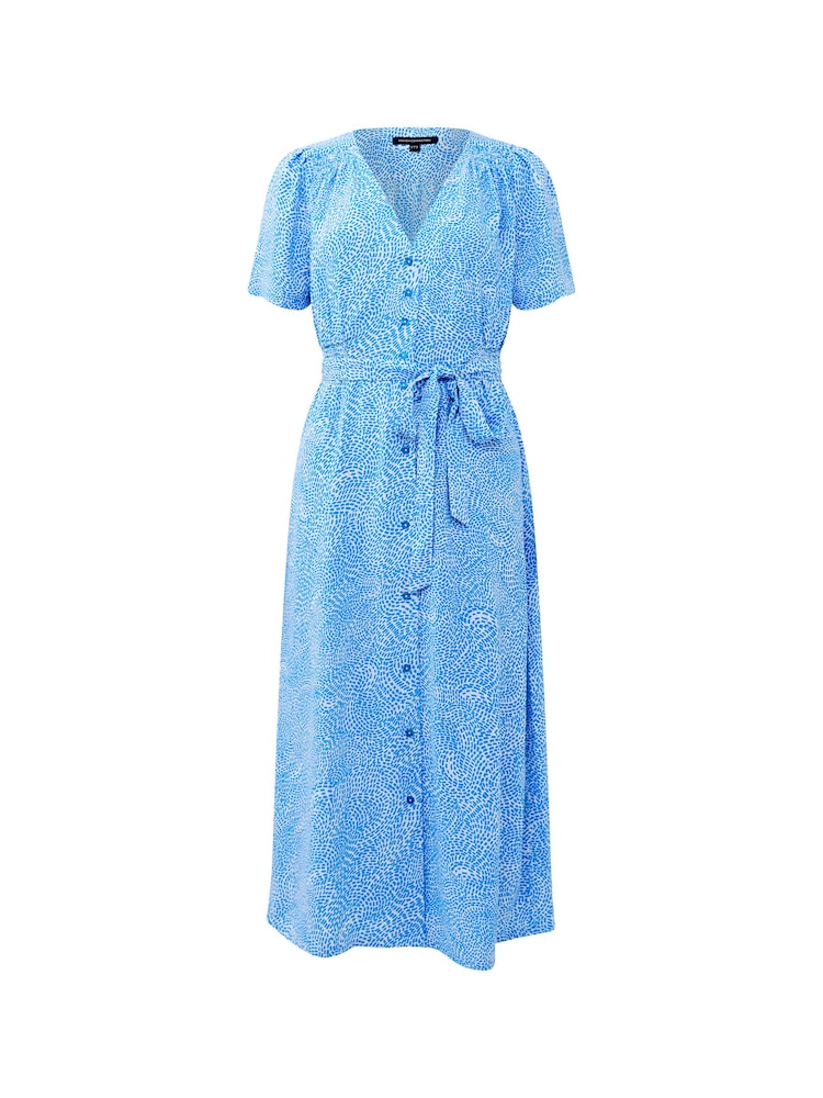 French Connection Blue 100% Cotton Bernice Elitan Button Through Dress - Image 4 of 4