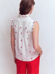 Boden White Isabel Sleeveless Linen Top - Image 3 of 6