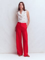 Boden White Isabel Sleeveless Linen Top - Image 4 of 6