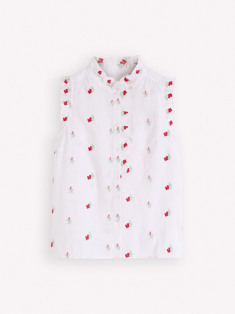 Boden White Isabel Sleeveless Linen Top - Image 6 of 6 Boden White Isabel Sleeveless Linen Top - Image 6 of 6