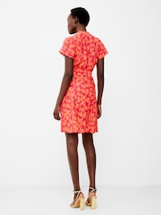 French Connection Orange Islanna Crepe V-Neck Dress - Image 2 of 4