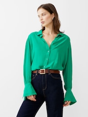 French Connection Green Cecile Crepe Shirt - Image 3 of 4