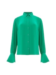 French Connection Green Cecile Crepe Shirt - Image 4 of 4