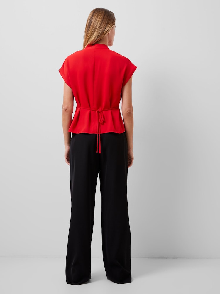French Connection Red Crepe Carmen Blouse - Image 2 of 4