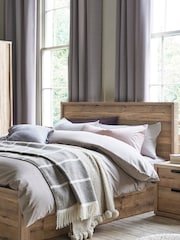 Oak Effect Bronx Wooden Drawer Storage Bed Frame - Image 3 of 6