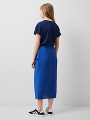 French Connection Blue Faron Drape Skirt - Image 2 of 4