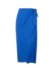 French Connection Blue Faron Drape Skirt - Image 3 of 4