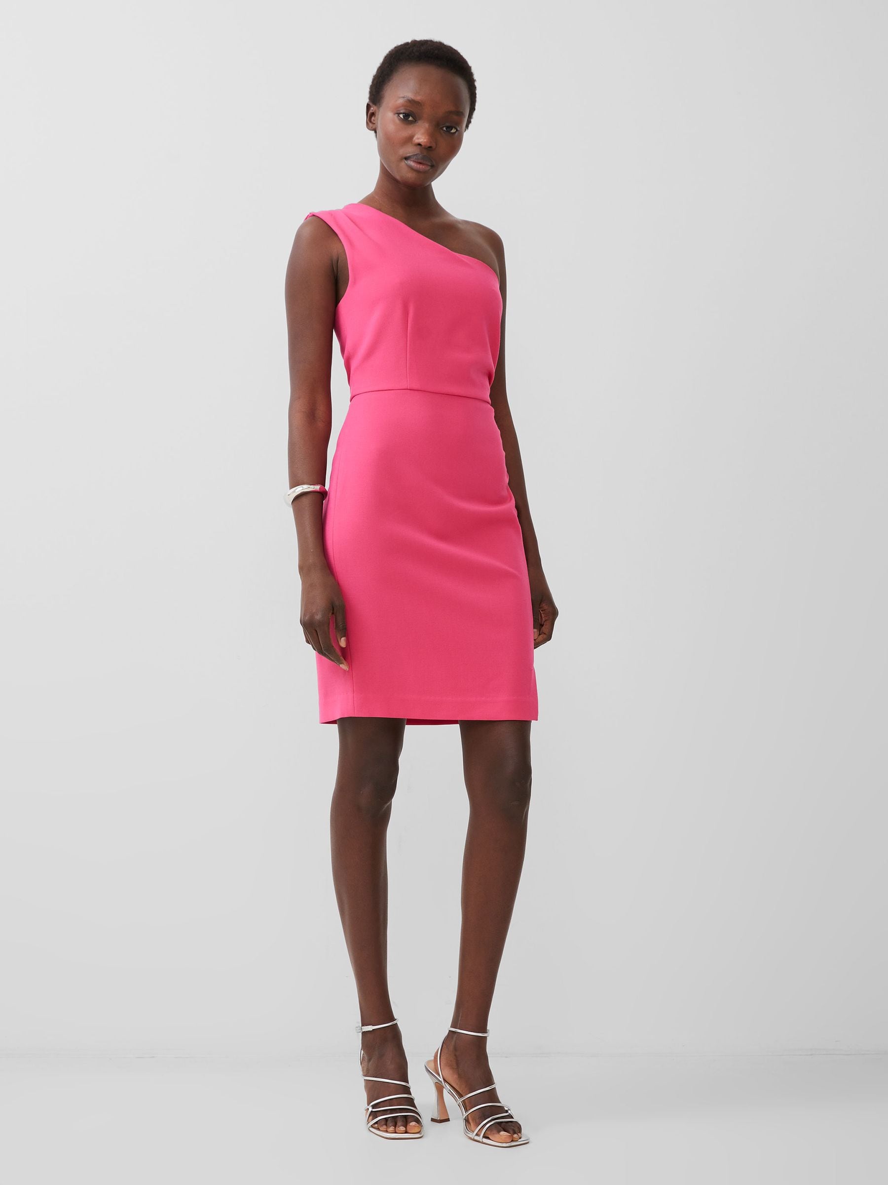 french connection one shoulder ruffle dress French Connection Women's Bonny Ruffle One-Shoulder Mini Dress