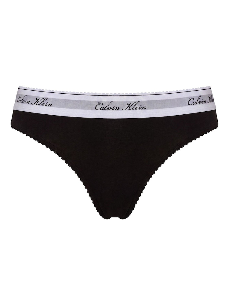 Calvin Klein Black Thong - Icon Cotton Modal - Image 7 of 7