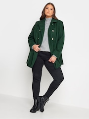 Yours Curve Green Collared Peacoat - Image 3 of 4