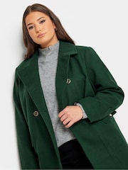 Yours Curve Green Collared Peacoat - Image 4 of 4