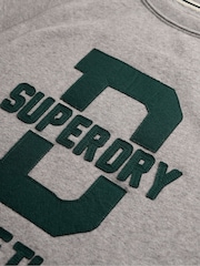 Superdry Light Grey Athletic Felt Applique Crew Neck Sweatshirt - Image 7 of 7