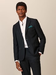 Black Skinny Fit Textured Suit Jacket - Image 1 of 10