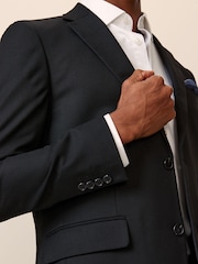 Black Skinny Fit Textured Suit Jacket - Image 5 of 10