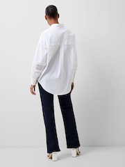French Connection White Rhodes 100% Cotton Embroidered Shirt - Image 2 of 4