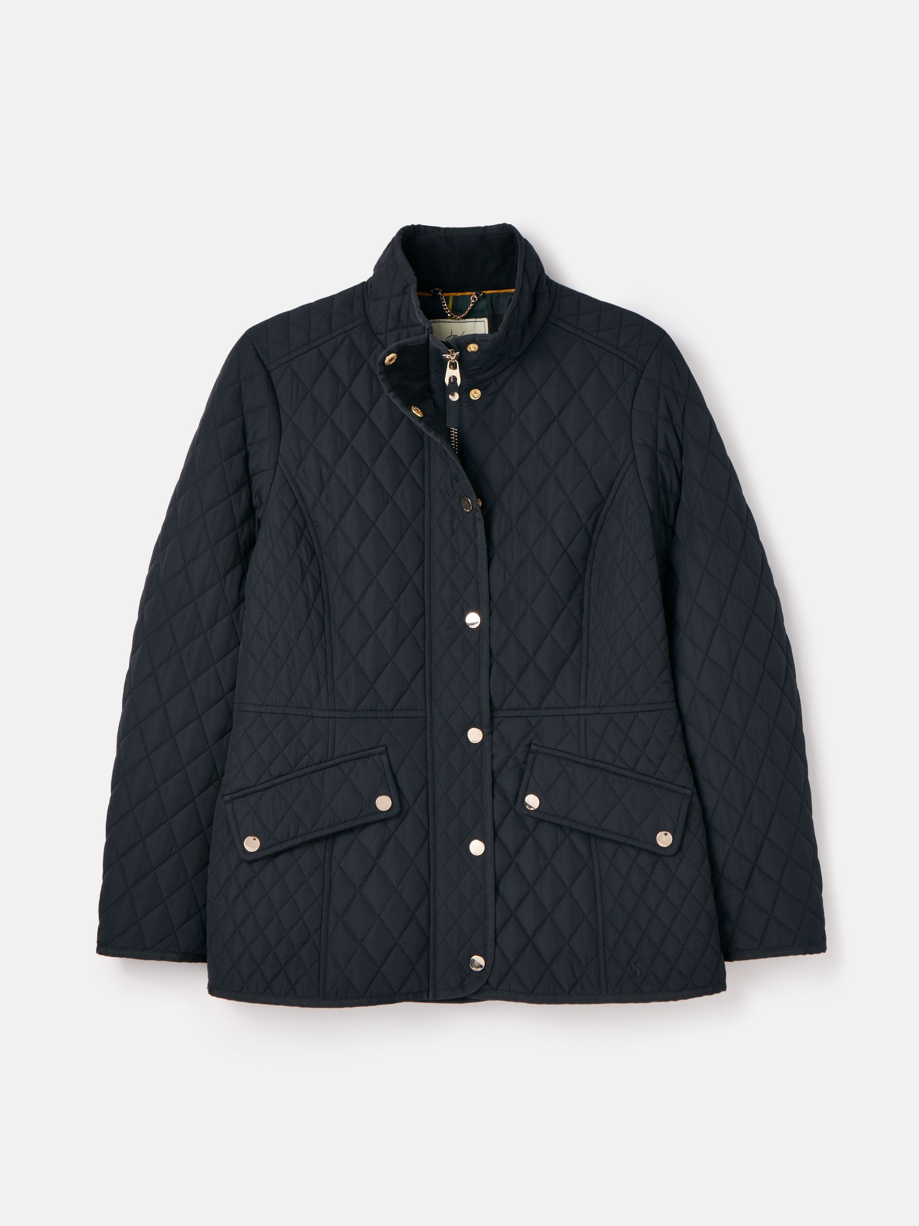 Joules black quilted coat best sale