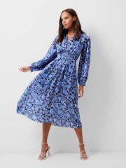 French Connection Blue Cynthia Fauna Midi Dress - Image 1 of 4