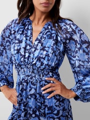 French Connection Blue Cynthia Fauna Midi Dress - Image 3 of 4