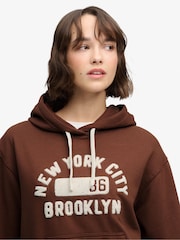 Superdry Brown Vintage Prep Chenille Hoodie - Image 4 of 6