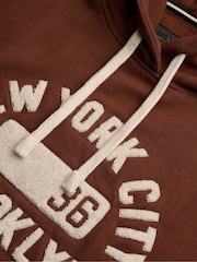 Superdry Brown Vintage Prep Chenille Hoodie - Image 6 of 6