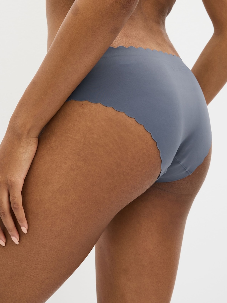 Navy Blue Brazilian No VPL Scallop Edge Knickers - Image 2 of 4 Navy Blue Brazilian No VPL Scallop Edge Knickers - Image 2 of 4