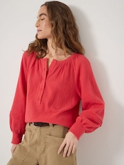 Hush Red Rhea Cotton Cheesecloth Blouse - Image 4 of 5