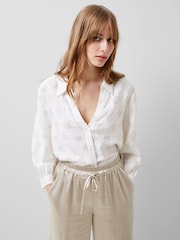 French Connection White Jacquard Freya Shirt - Image 1 of 4