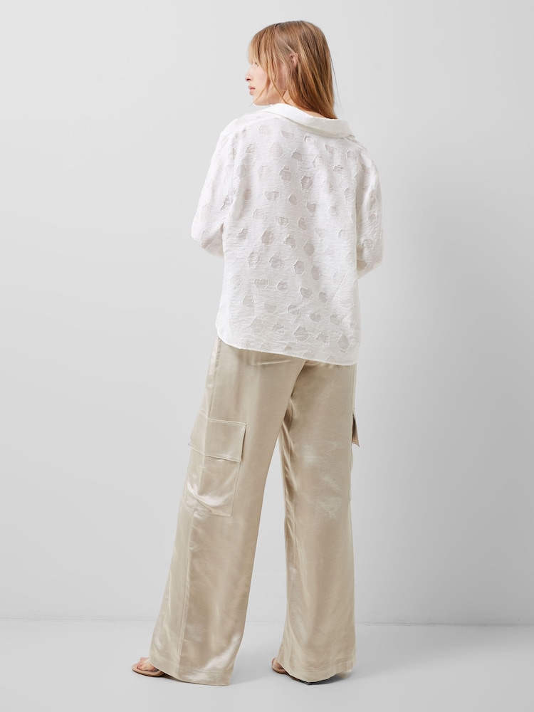 French Connection White Jacquard Freya Shirt - Image 2 of 4