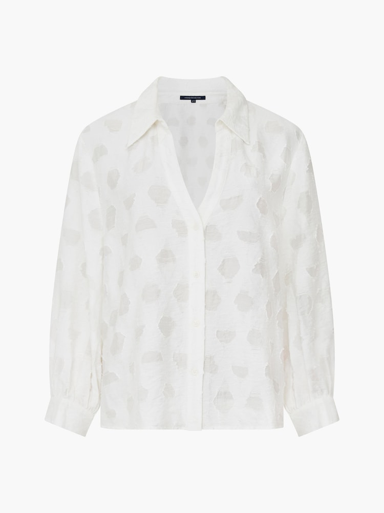 French Connection White Jacquard Freya Shirt - Image 4 of 4