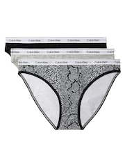 Calvin Klein Black Bikini Briefs 3 Pack - Icon Logo - Image 1 of 5