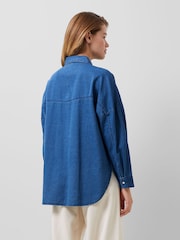 French Connection Blue 100% Cotton Zaves Chambray Denim Shirt - Image 2 of 4