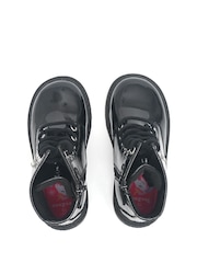 ToeZone Alice Patent Leather Lace up and Side Zip Black Boots - Image 3 of 4