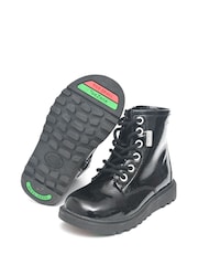 ToeZone Alice Patent Leather Lace up and Side Zip Black Boots - Image 4 of 4
