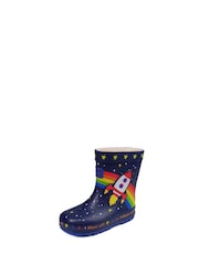 ToeZone Blue Quinn Space Rocket Wellies - Image 2 of 4