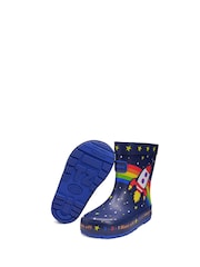 ToeZone Blue Quinn Space Rocket Wellies - Image 3 of 4