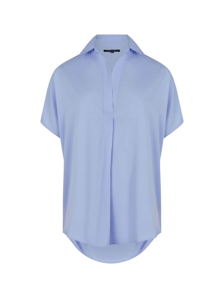French Connection Blue Crepe Light Sleeveless Popover Shirt - Image 4 of 4
