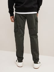Dark Khaki Green Slim Fit Zip Detail Stretch Cargo Trousers - Image 3 of 9