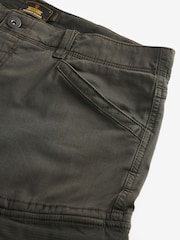 Dark Khaki Green Slim Fit Zip Detail Stretch Cargo Trousers - Image 8 of 9