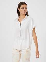 French Connection White Crepe Light Sleeveless Popover Shirt - Image 1 of 4