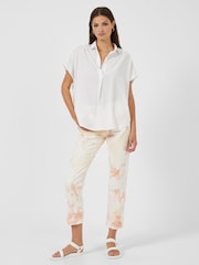 French Connection White Crepe Light Sleeveless Popover Shirt - Image 2 of 4