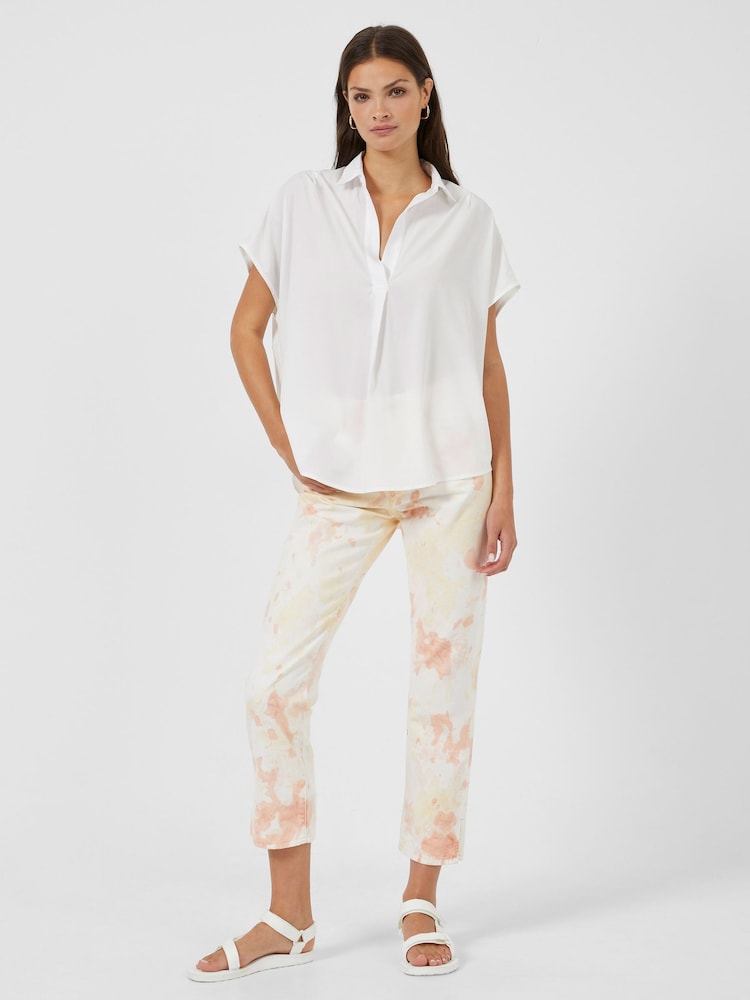 French Connection White Crepe Light Sleeveless Popover Shirt - Image 2 of 4
