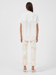 French Connection White Crepe Light Sleeveless Popover Shirt - Image 3 of 4