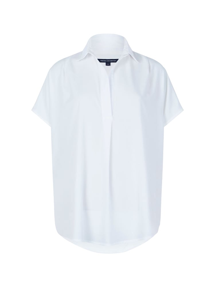 French Connection White Crepe Light Sleeveless Popover Shirt - Image 4 of 4